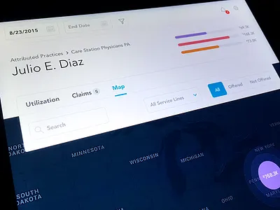 Healthcare Provider Map app care chart design doctor graph health input ipad map ui web