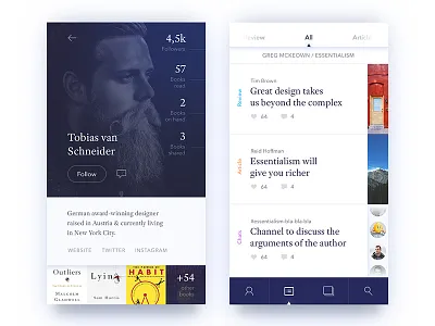 Library App app book ios list mobile profile