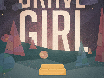Brave Girl Cover color dark illustration light texture trees vintage