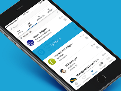 LinkedIn Discover Jobs appdesign application clean concept interface ios iphone list mobile sketch ui ux