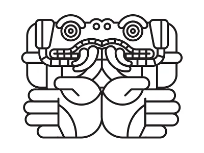 Coatlicue aztec coatlicue icon line art vector art