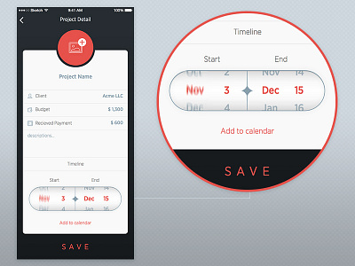 Projects Management app design card detail icon ios iphone project ui design user interface
