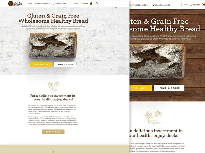 Bread banner bread bread website call to action conversion homepage magento nav
