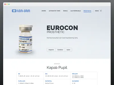 Product Detail - Iteration block contact lens eurocon gallery hamburger menu product detail sketch tab table ui ux web app
