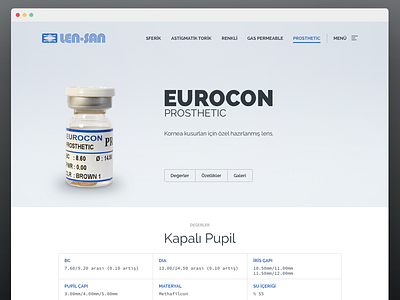 Product Detail - Iteration block contact lens eurocon gallery hamburger menu product detail sketch tab table ui ux web app