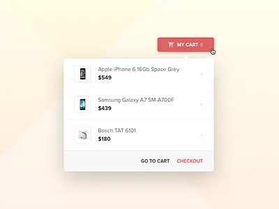 Cart Preview cart download freebie hover popup shadow sketch ui ui challenge