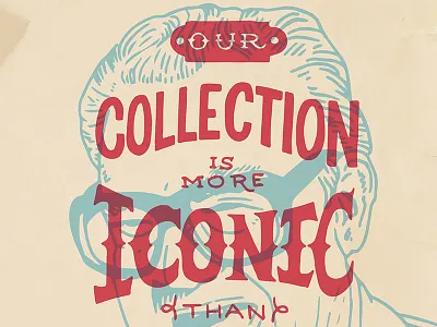 Iconic baseball hand lettering illustration lettering overprint