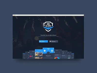Bro Alliance - App Promo Website android animation app background download ios one page promo website website
