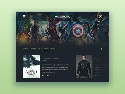 TV App action app application controls dailyui movie poster tv ui