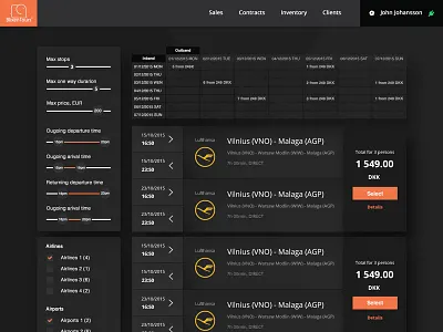 Blixen Tours - Search Results design graphic interface ui ux web