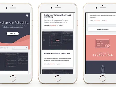 Daily Design 022 - GoRails on Mobile daily design daily ui gorails mobile responsive ui ux