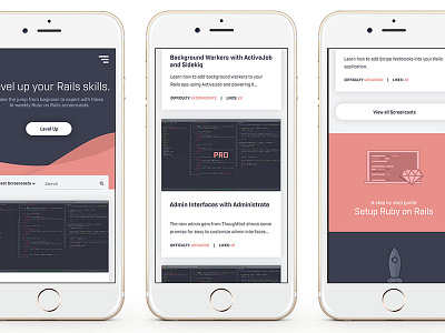 Daily Design 022 - GoRails on Mobile daily design daily ui gorails mobile responsive ui ux