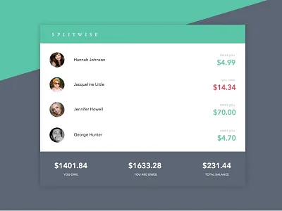 Splitwise bills dailyui payment splitwise ui ux