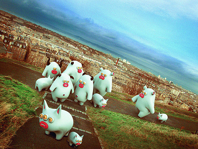Monster-dog walkers 3d character creatures edinburgh illustration monsters