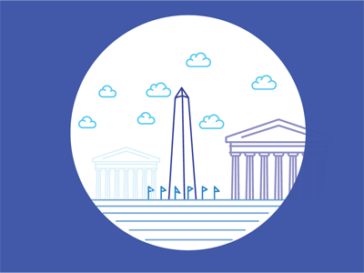 Washington DC buildings illustration landmark washington dc