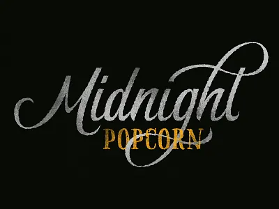 Midnight Popcorn brush handlettering handtype lettering pencil popcorn sketch typography