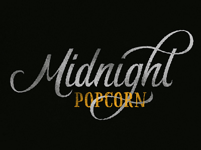 Midnight Popcorn brush handlettering handtype lettering pencil popcorn sketch typography