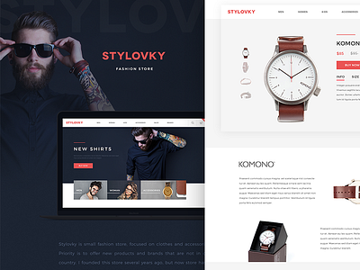 Stylovky on Behance eshop fashion hipster minimal shop store watch webdesign website
