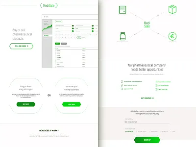 Medisale app drugs landing page pharma ui web design