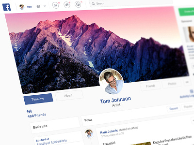 Facebook Profile Page brand facebook new profile redesign shot social
