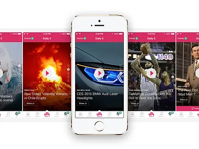 5by app - Daily 5 Flow app concierge ios ios app iphone app mobile play ui user interface videos