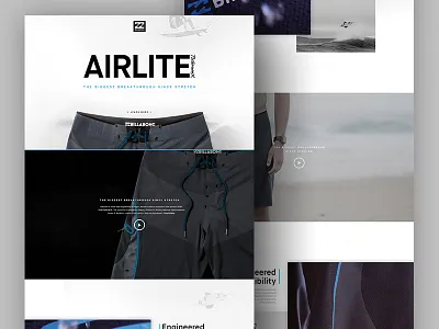 Billabong Airlite Landing Page airlite billabong boardshort ecomm landing surf ui ux