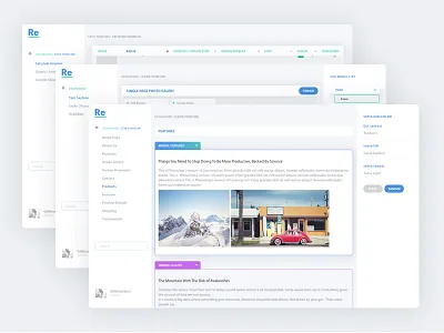 CMS clean ui cms drag and drop editor list menu minimal modular