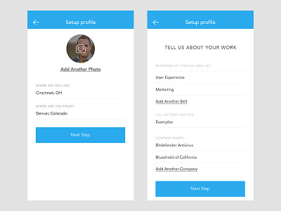 Profile Setup profile setup sign in sign up upload user work