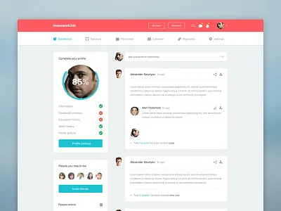 Student Dashboard admin dashboard flat icons interface ui ux webapp