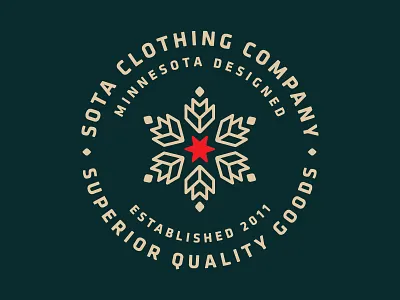Sota Clothing badge cloths leaf logo minnesota patch snowflake sota star