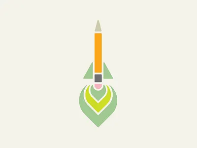 Peters Design Co - Launch letterpress minimal pencil rocket