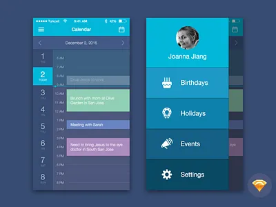 Free Sketch File for Download: Calendar Mobile UI app calendar clean color download free freebie minimal mobile sketch ui ux