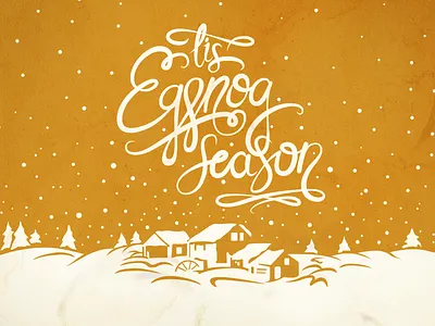 ’Tis The Season (To Drink Eggnog) cabin christmas december eggnog gold golden holiday snow