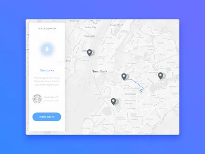 Map dailyui location map pin route search starbucks ui voice