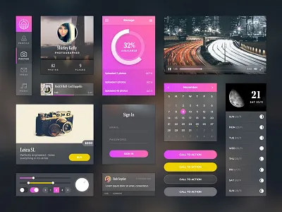 City Night Blur blur calendar city comment graph kit moon night profile ui video