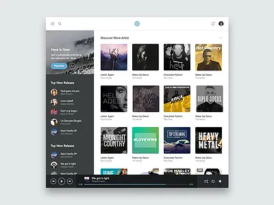 Discover app application artist clean digital flat icon icons minimal music ui