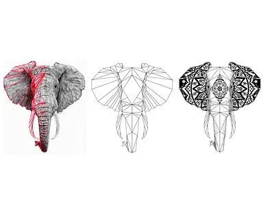 Geometric Elephant Tattoo affinity animal geometric tattoo