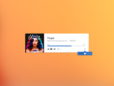 UI Challenge Day 9 - Music Player daily100 dailyui music music player ui user interface