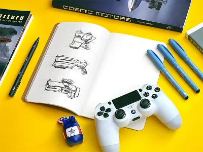 Futuristic gun concept II artua concept draft futuristic game guardian gun illustration sketch weapon