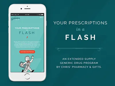 Generics ToGo Website Design & Development branding development illustration medical pharmaceutical programming responsive retro web design wordpress zurb foundation