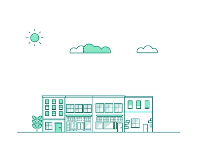 City Landscape block buildings city illustration landscape line art monochromatic street