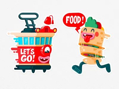 Istanbul Viber Stickers doner flat food illustration istanbul istiklar love mascot sticker tram turkey viber