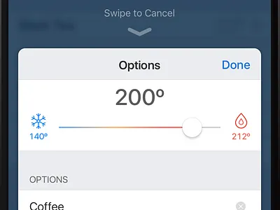 Smart Kettle Companion App icons ios kettle mobile smart appliance ui