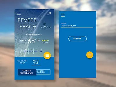 Beach Water App beach blue design fab gradient material material design sky blue sunny water