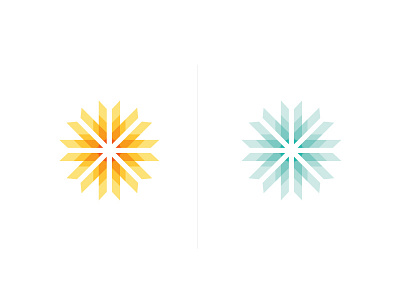 Hot and Cold blue cold colors gradation hot ignite light logo mark orange spark