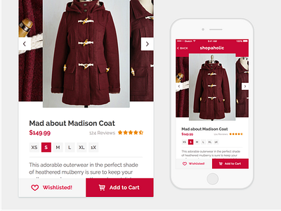 UI Challenge Day 12 - eCommerce (Single Page) cart daily100 dailyui ecommerce mobile app store ui user interface