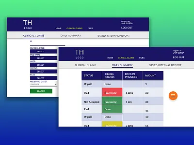 Clinical Claims in Health Insurance blue dark blue design green health health care health insurance material material design mobile
