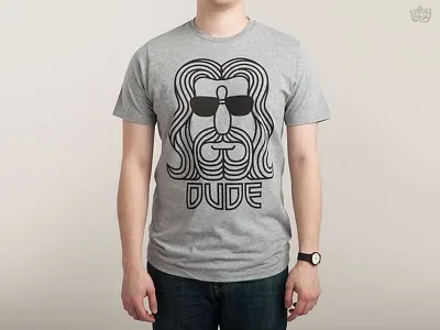 The Dude bowling dude illustration lebowski line logo movie photo symmetry t shirt threadless vector