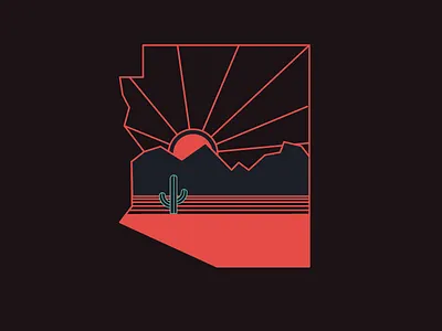 Arizona Nights abe schmidt arizona az cactus desert design illustratio lines phoenix shirt sunset tshirt