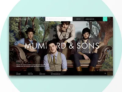 Amplifiy Design Concept app artist desktop editorial futura music tickets website